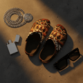 Flame Crest EVA Foam Clogs front view — all-over print slip-on shoes | Ember Spirit Apparel