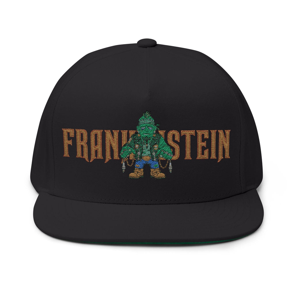 Flat Bill Cap — Embroidered 'Frank'n'Stein' Monster Logo SnapbackEmber Spirit Apparel