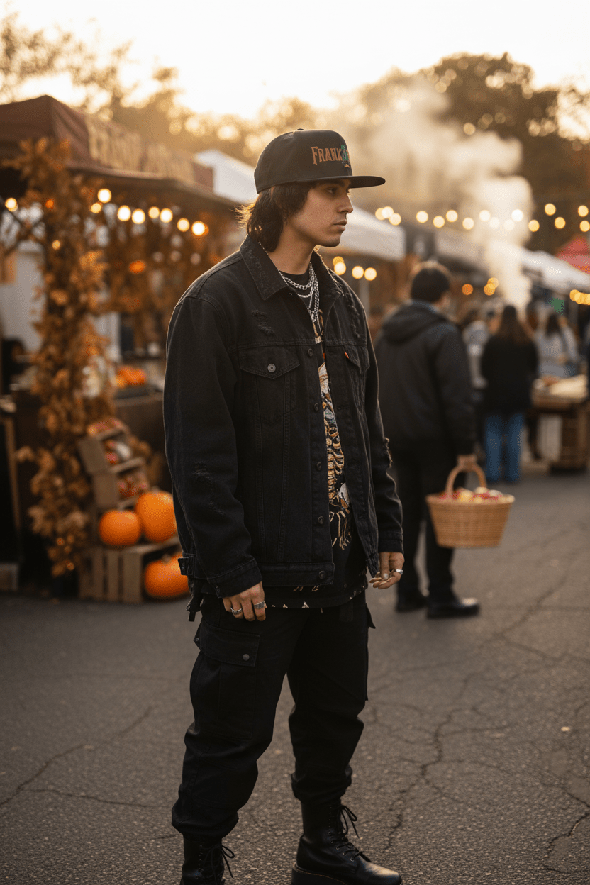 Flat Bill Cap — Embroidered 'Frank'n'Stein' Monster Logo SnapbackEmber Spirit Apparel