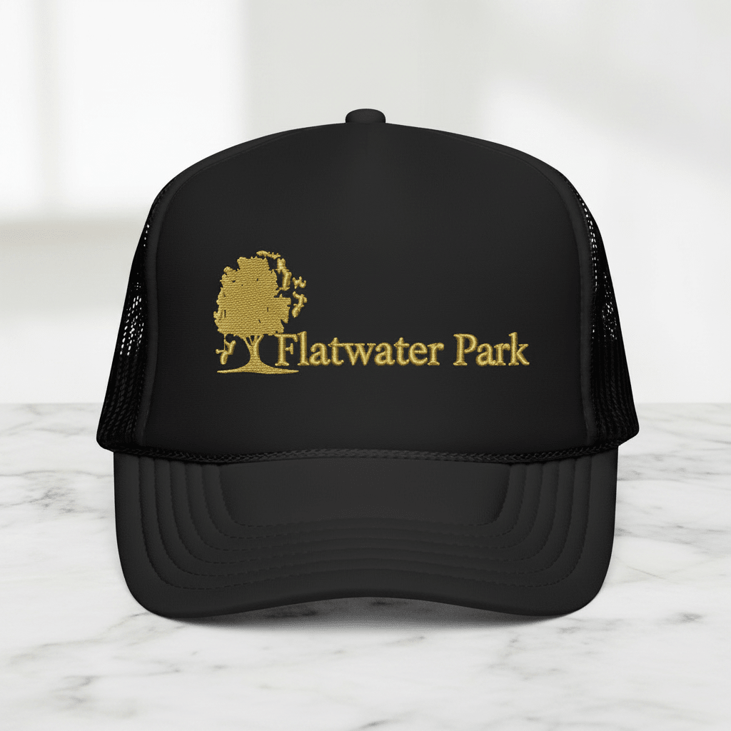 Flatwater Park Newfoundland Trucker Hat — Scenic Park Logo CapEmber Spirit Apparel