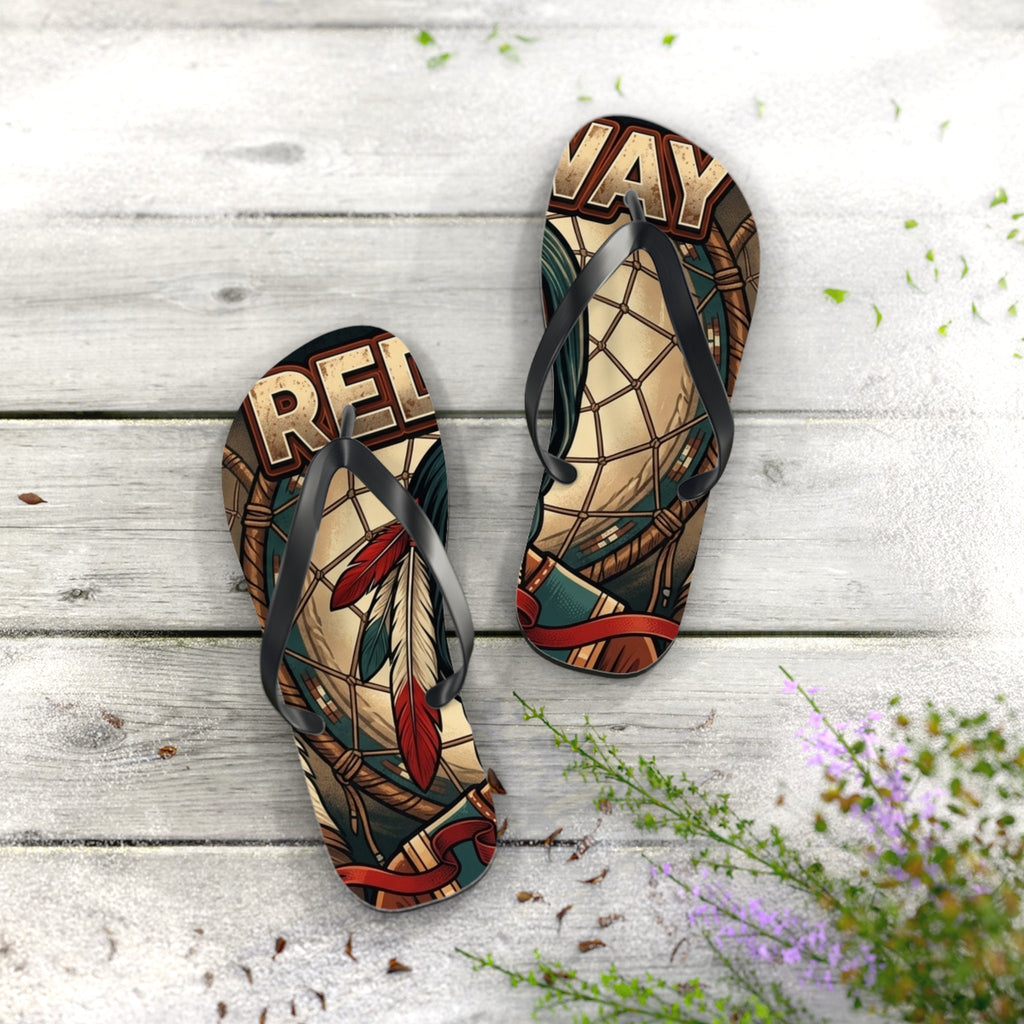 Flip Flops - Redway Dreamcatcher Graphic Beach SandalsEmber Spirit Apparel