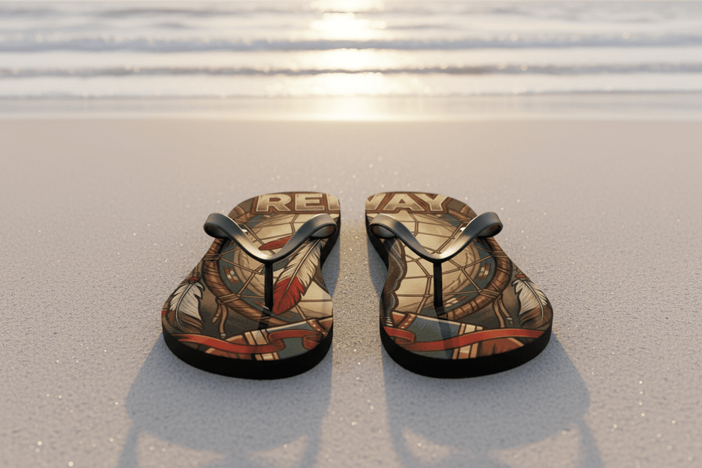 Flip Flops - Redway Dreamcatcher Graphic Beach Sandals.Ember Spirit Apparel
