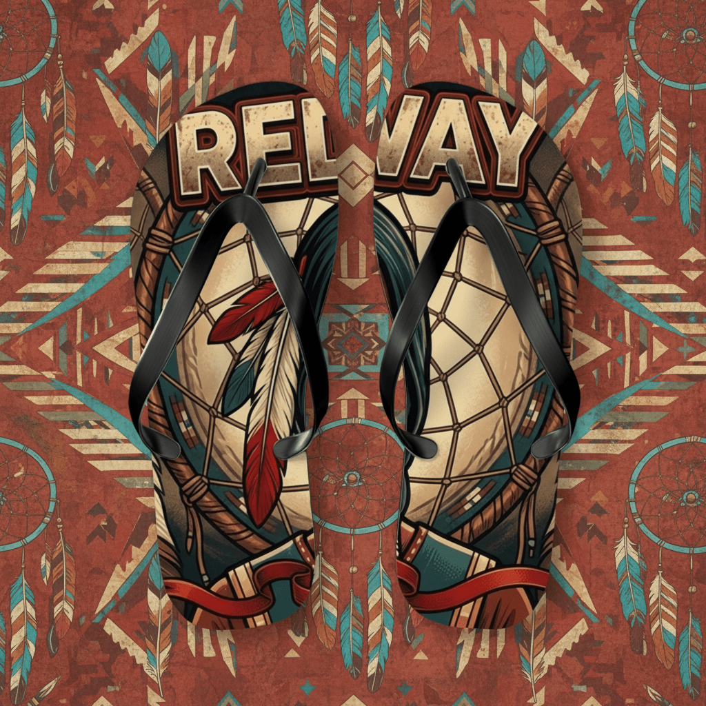 Flip Flops - Redway Dreamcatcher Graphic Beach Sandals.Ember Spirit Apparel