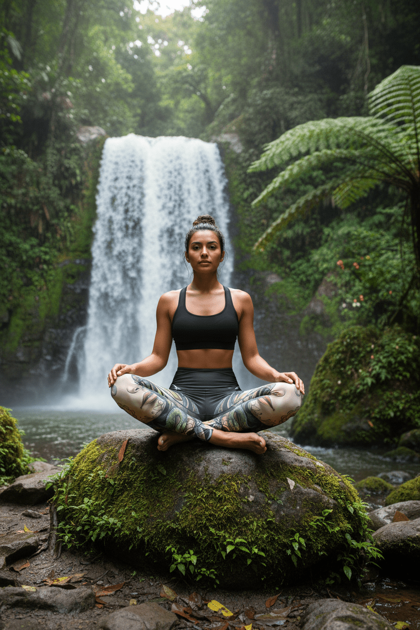 Floral Goddess High - Waist Yoga Leggings – Artistic Face & Lotus AOPEmber Spirit Apparel
