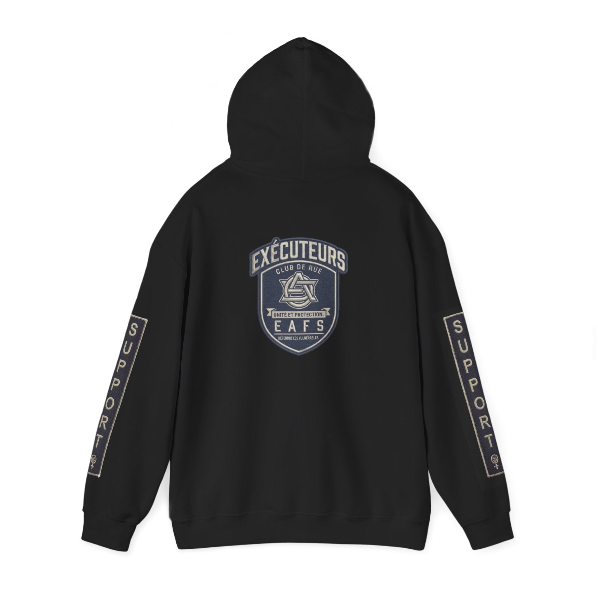 French Support Gear (EAFS) Enfants Animals Feme Seniors -CAWS - Enforcers - Unisex Heavy Blend Hooded SweatshirtEmber Spirit Apparel