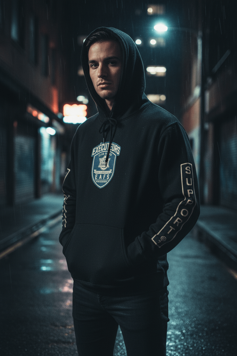 French Support Gear (EAFS) Enfants Animals Feme Seniors -CAWS - Enforcers - Unisex Heavy Blend Hooded SweatshirtEmber Spirit Apparel