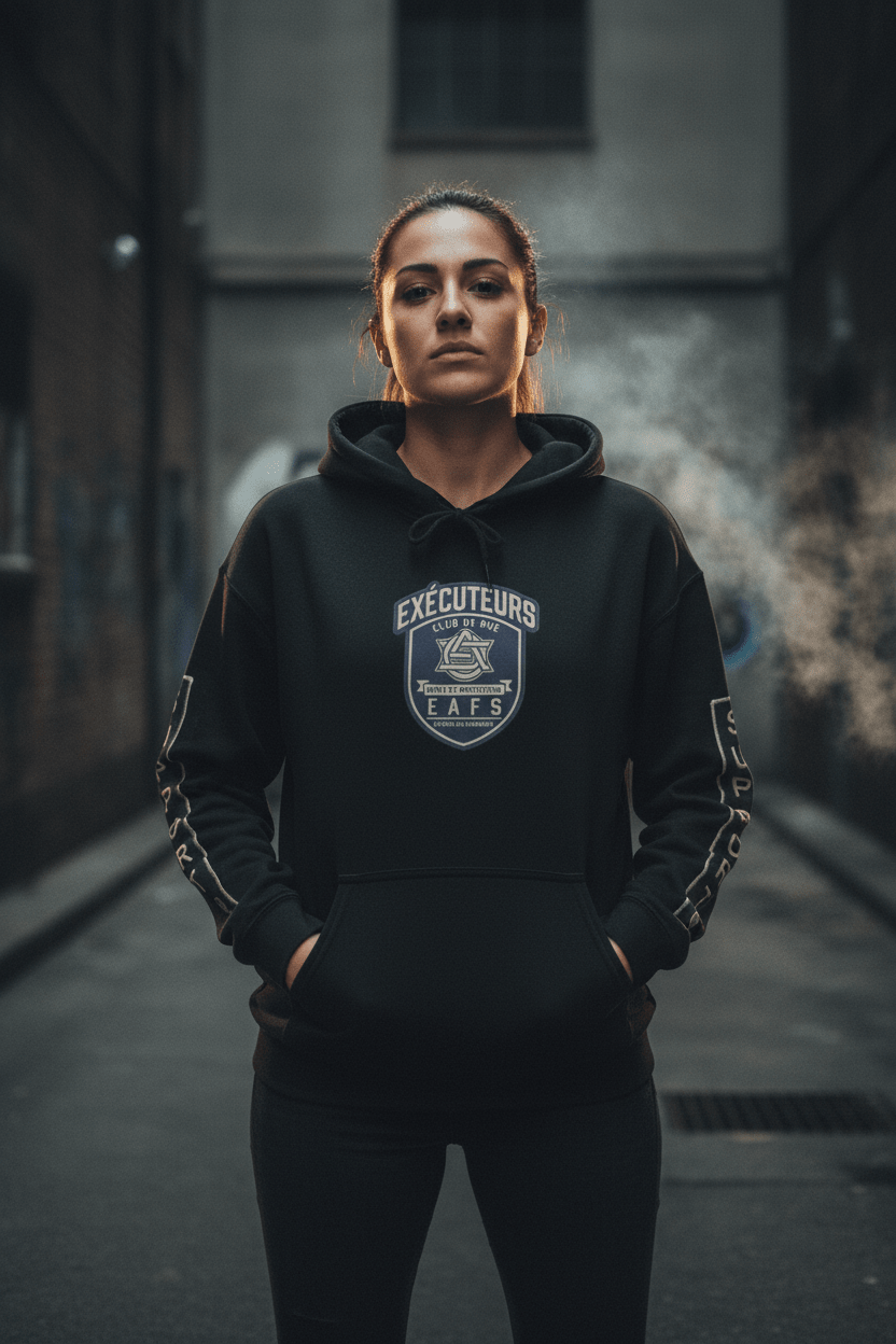 French Support Gear (EAFS) Enfants Animals Feme Seniors -CAWS - Enforcers - Unisex Heavy Blend Hooded SweatshirtEmber Spirit Apparel