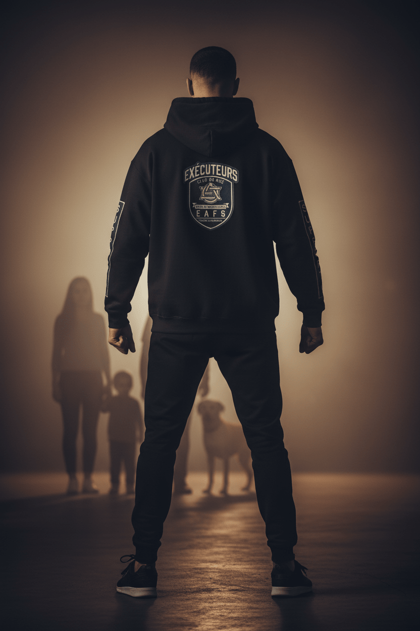 French Support Gear (EAFS) Enfants Animals Feme Seniors -CAWS - Enforcers - Unisex Heavy Blend Hooded SweatshirtEmber Spirit Apparel