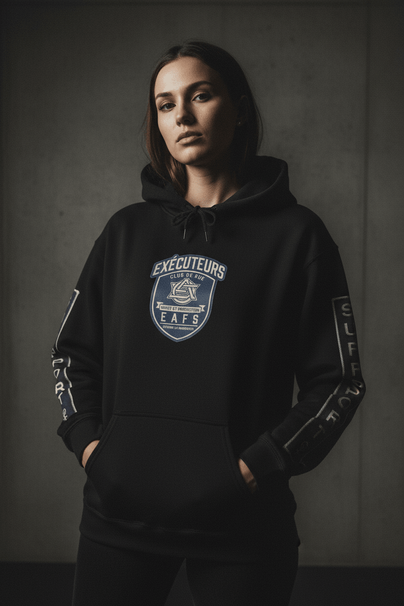 French Support Gear (EAFS) Enfants Animals Feme Seniors -CAWS - Enforcers - Unisex Heavy Blend Hooded SweatshirtEmber Spirit Apparel