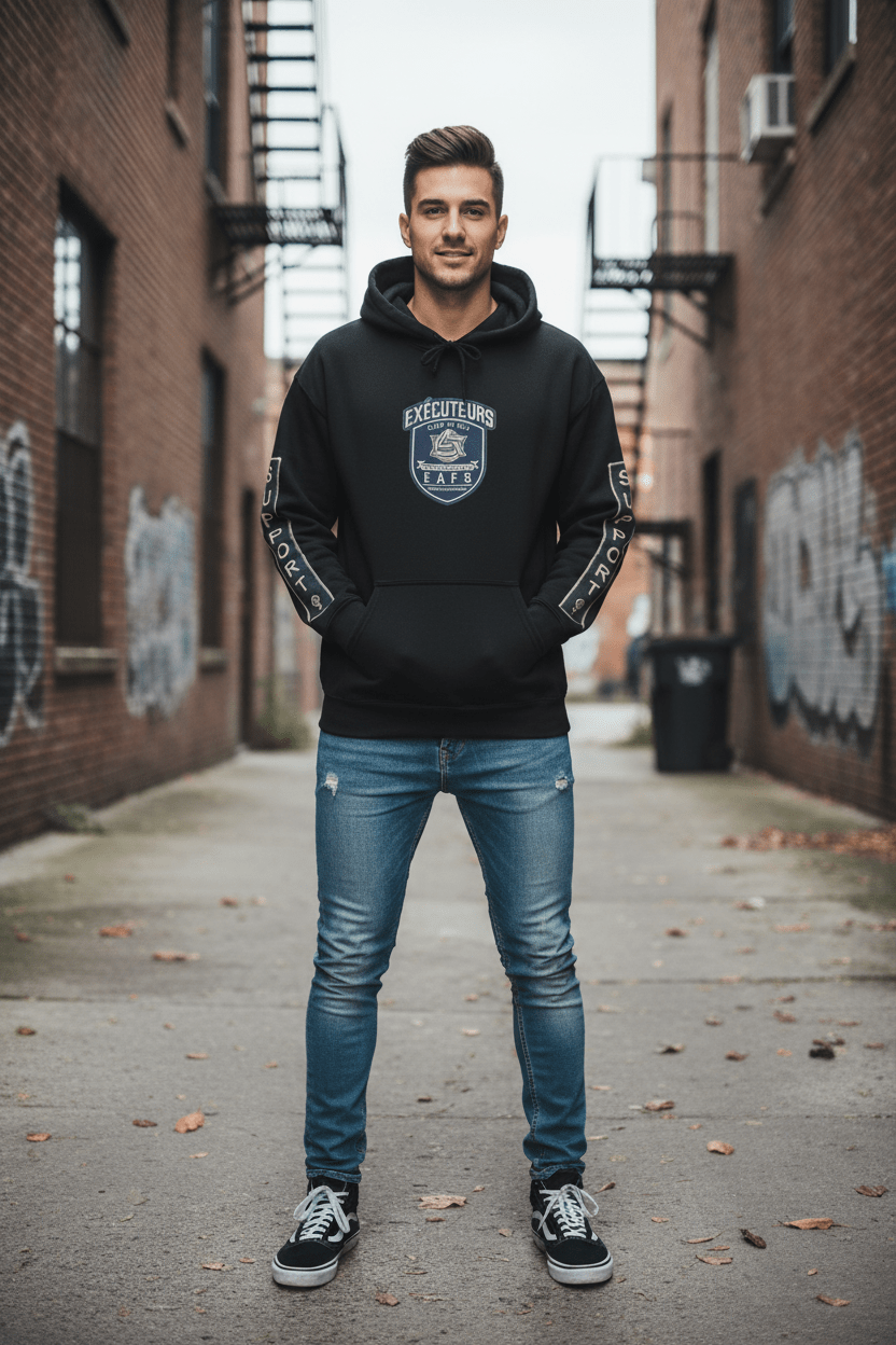 French Support Gear (EAFS) Enfants Animals Feme Seniors -CAWS - Enforcers - Unisex Heavy Blend Hooded SweatshirtEmber Spirit Apparel