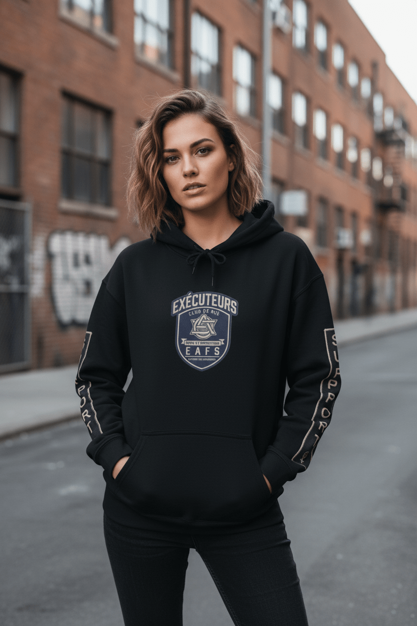 French Support Gear (EAFS) Enfants Animals Feme Seniors -CAWS - Enforcers - Unisex Heavy Blend Hooded SweatshirtEmber Spirit Apparel