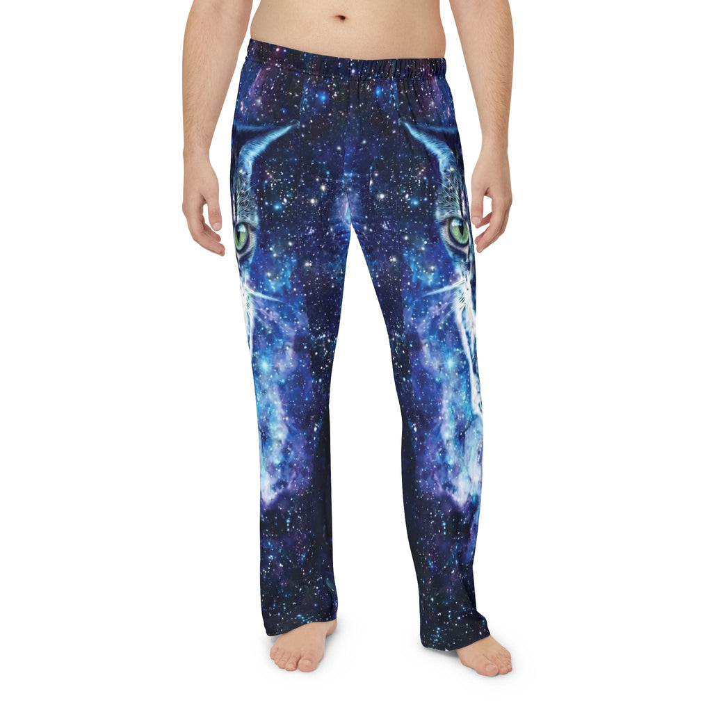 Galaxy Cat Pajama Pants — Men's Cosmic Cat Lounge SleepwearEmber Spirit Apparel