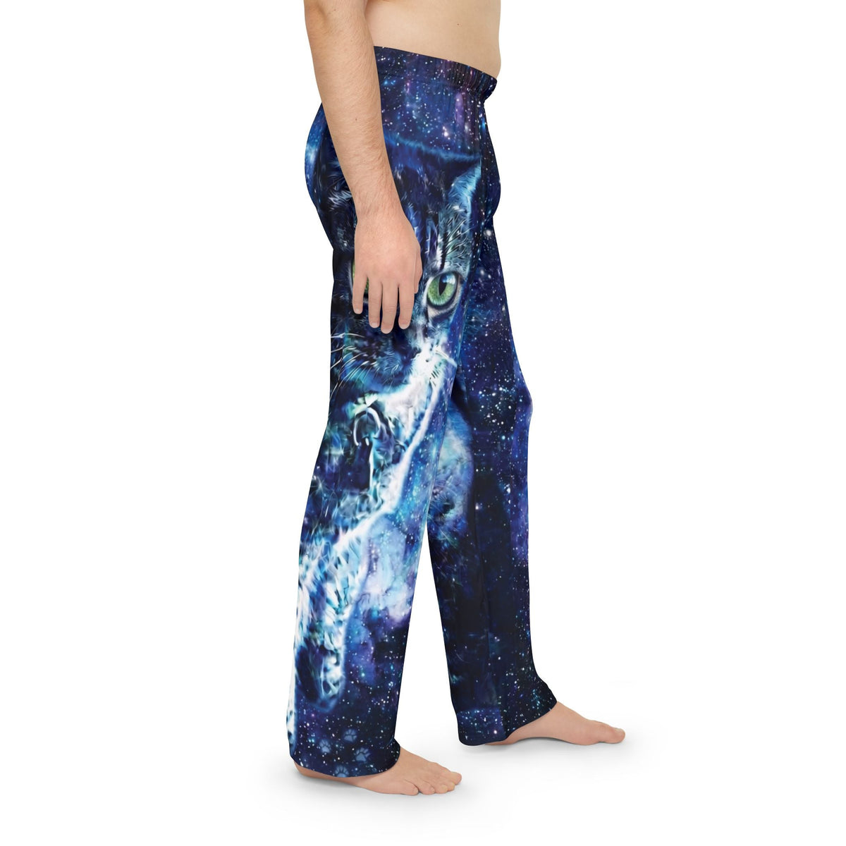 Galaxy Cat Pajama Pants — Men's Cosmic Cat Lounge SleepwearEmber Spirit Apparel