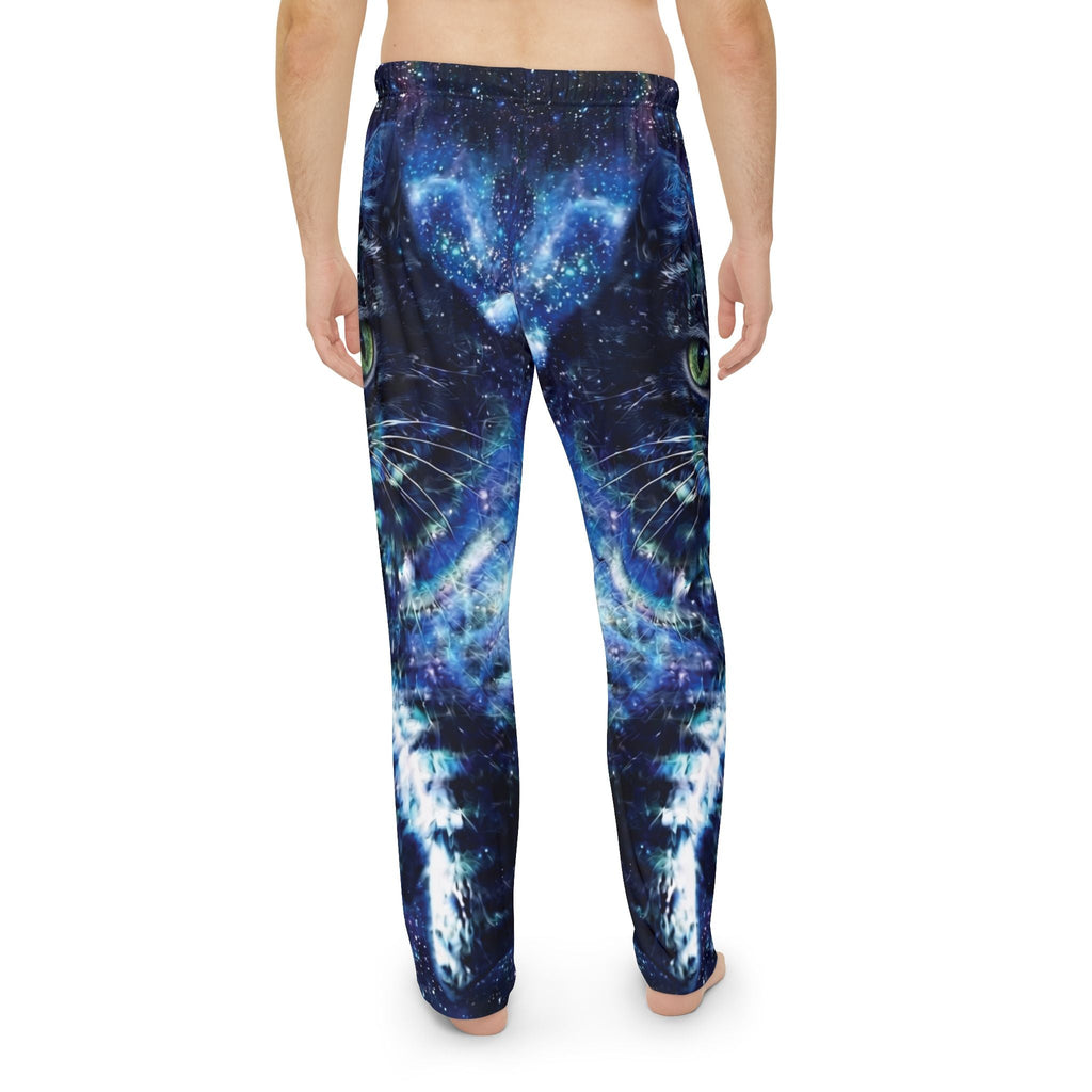 Galaxy Cat Pajama Pants — Men's Cosmic Cat Lounge SleepwearEmber Spirit Apparel