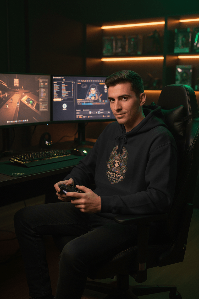 Gamer Quote Hoodie — "Laugh It Off" Auntie Cooking HumorEmber Spirit Apparel