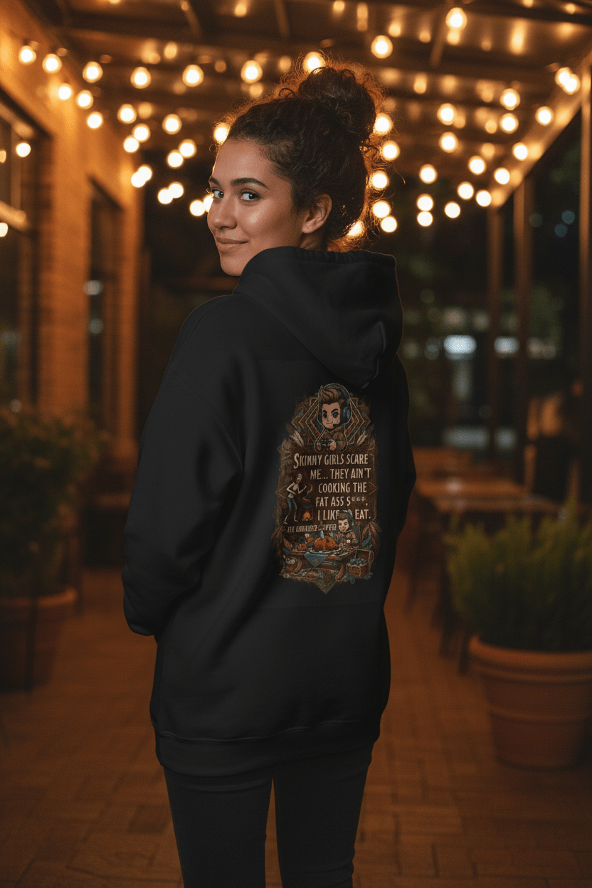 Gamer Quote Hoodie — "Laugh It Off" Auntie Cooking HumorEmber Spirit Apparel