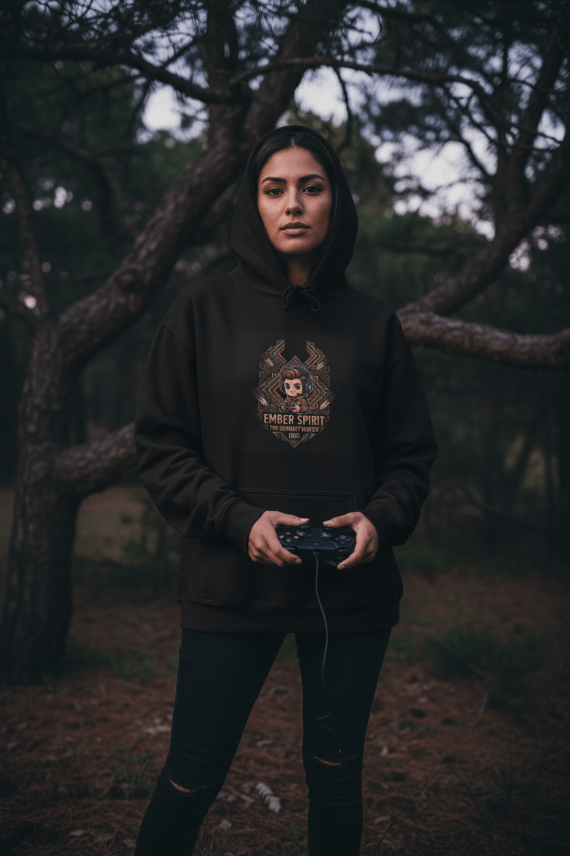 Gamer Quote Hoodie — "Laugh It Off" Auntie Cooking HumorEmber Spirit Apparel