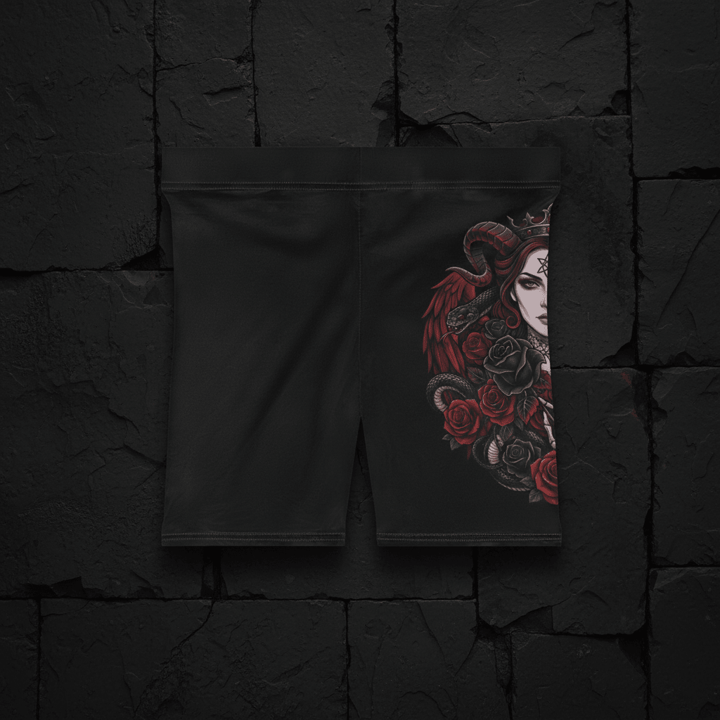 Gothic Lillith Rose Biker Shorts — Lillith Roses ActivewearEmber Spirit Apparel