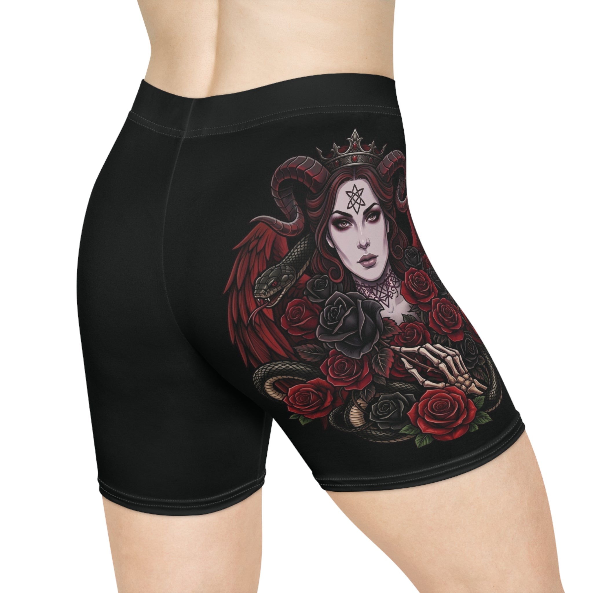 Gothic Lillith Rose Biker Shorts — Lillith Roses ActivewearEmber Spirit Apparel