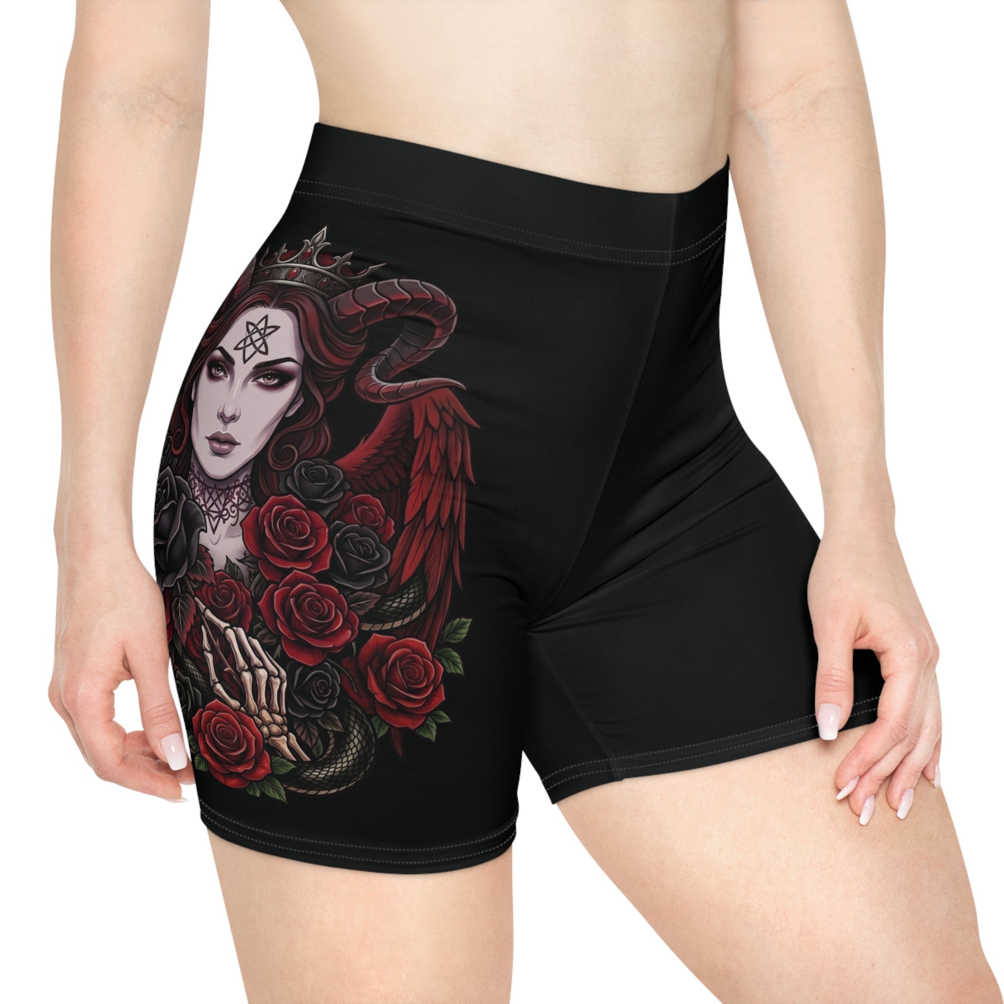 Gothic Lillith Rose Biker Shorts — Lillith Roses ActivewearEmber Spirit Apparel