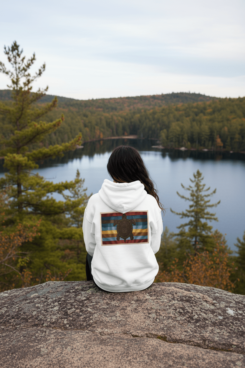 Grandfather Teachings Turtle Hoodie — 7 Indigenous Values DesignEmber Spirit Apparel