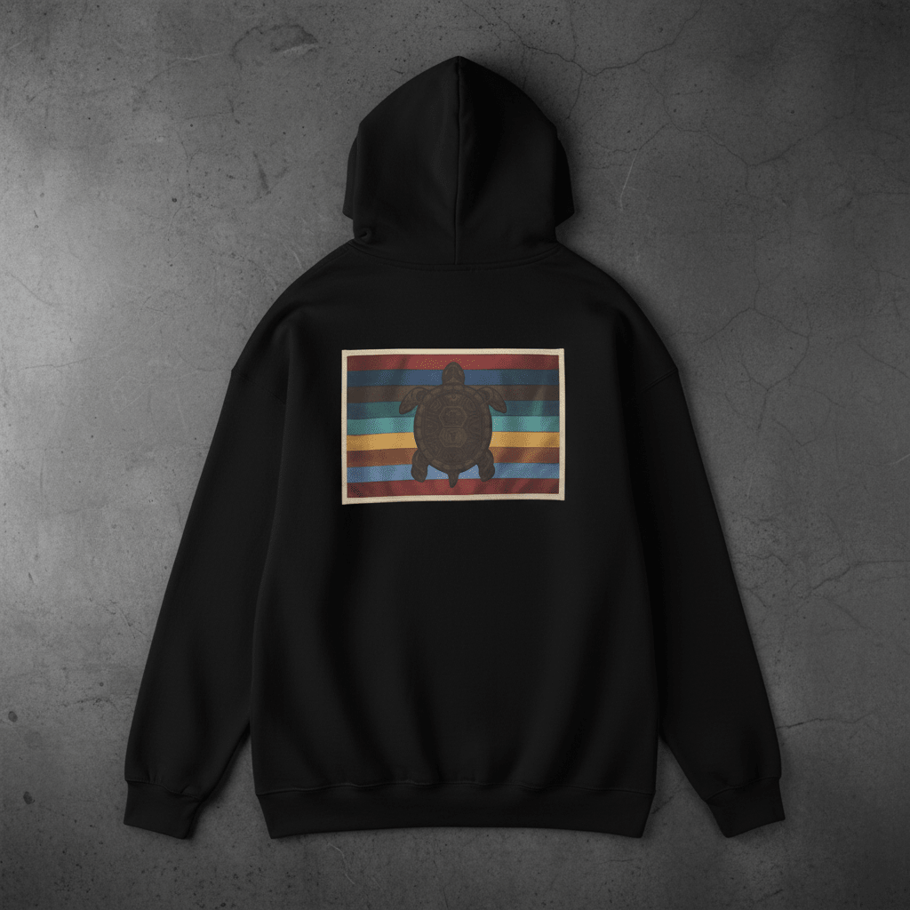 Grandfather Teachings Turtle Hoodie — 7 Indigenous Values DesignEmber Spirit Apparel