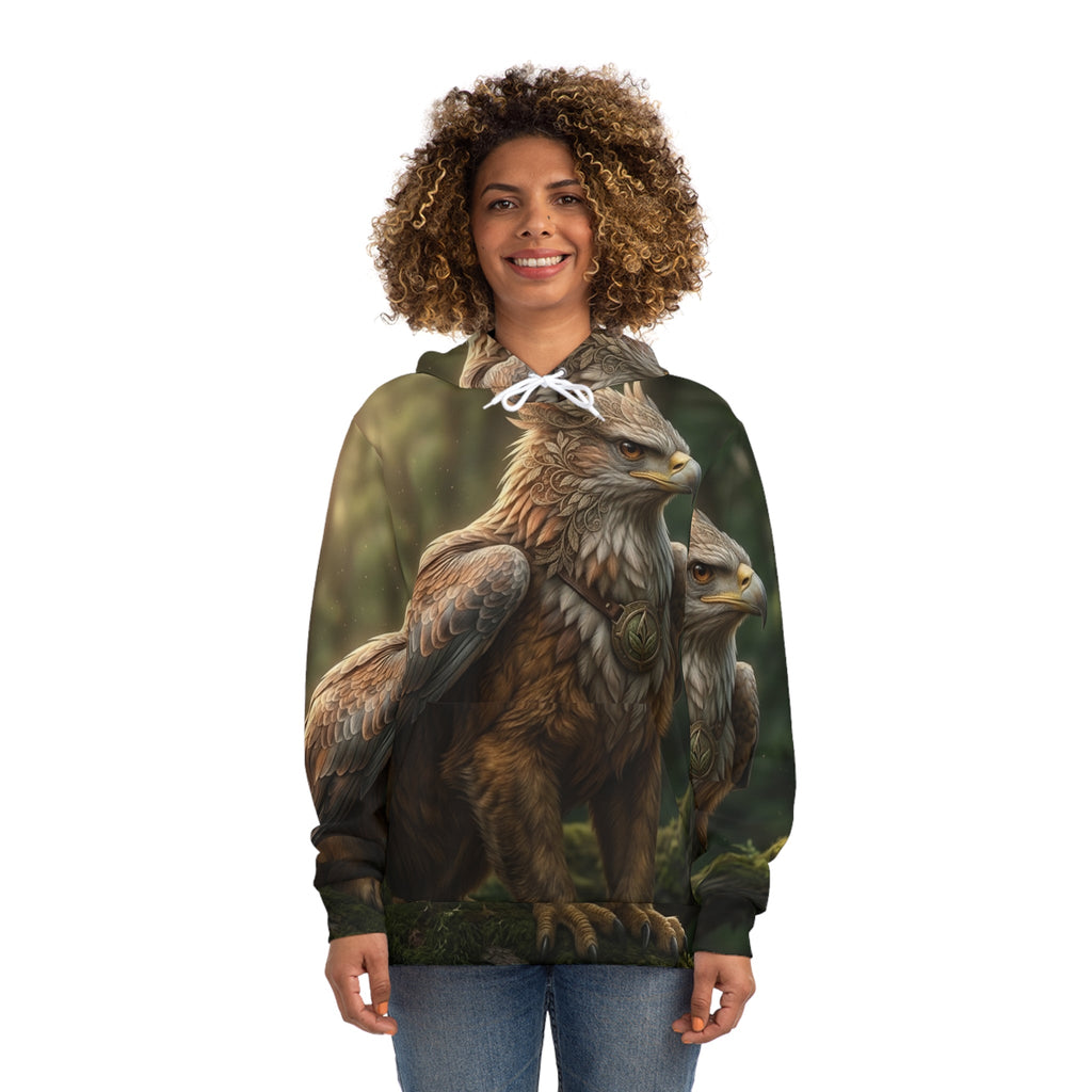 Griffin Forest Art Hoodie — Majestic Mythical Creature All-Over PrintEmber Spirit Apparel