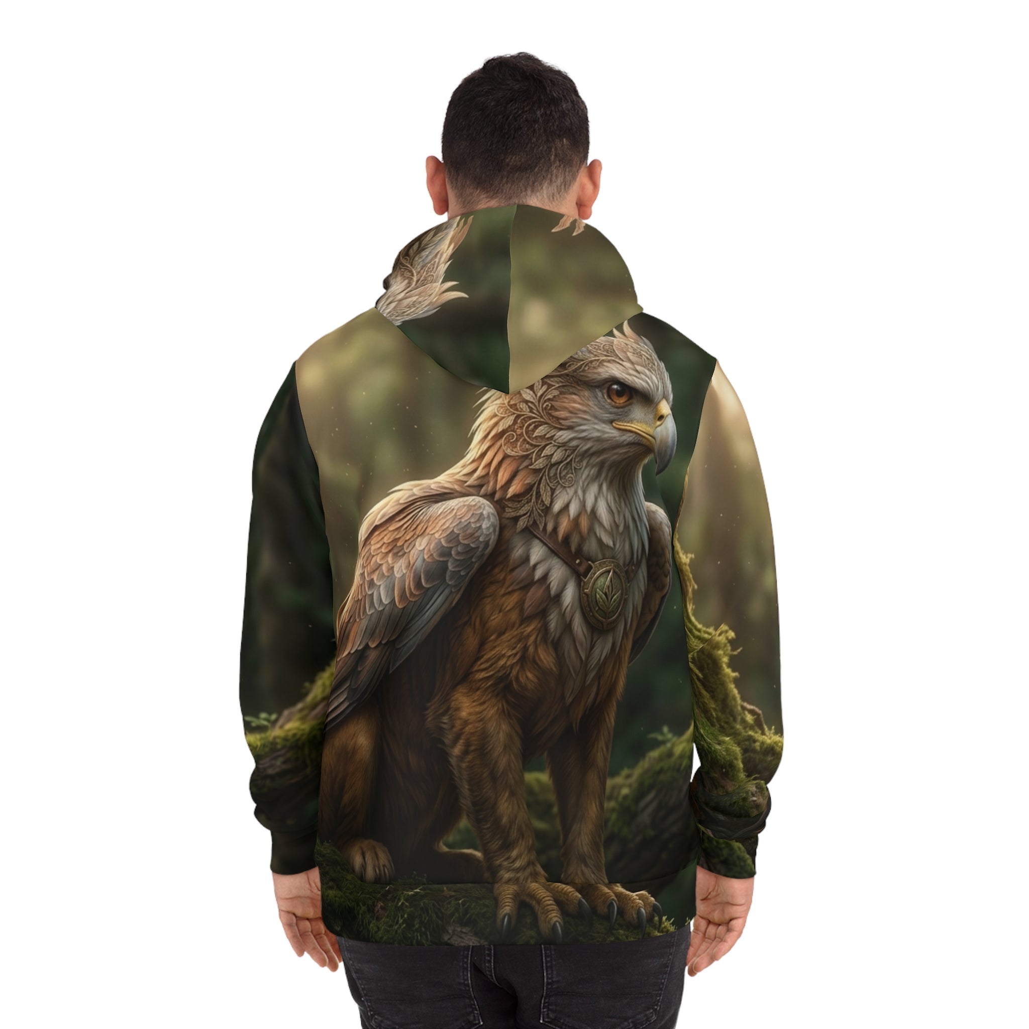 Griffin Forest Art Hoodie — Majestic Mythical Creature All-Over PrintEmber Spirit Apparel