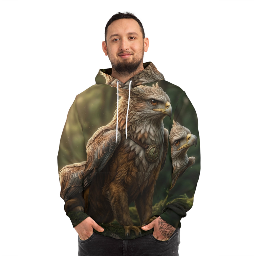 Griffin Forest Art Hoodie — Majestic Mythical Creature All-Over PrintEmber Spirit Apparel