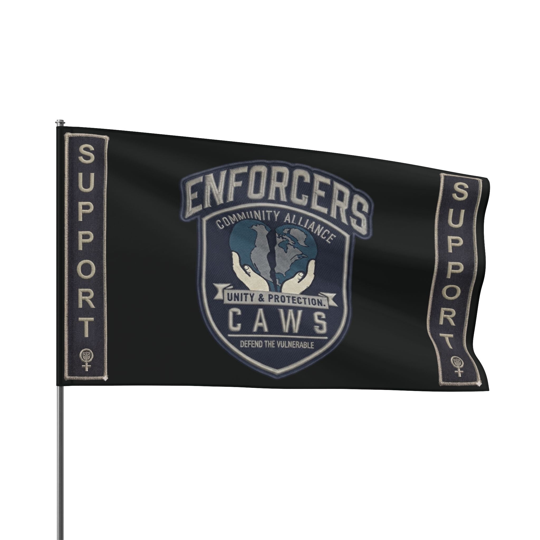 Heart & Hand : CAWS - Enforcers Street Club Flag – Unity & Protection CAWS EmblemEmber Spirit Apparel