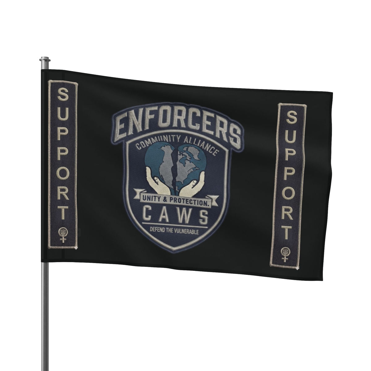 Heart & Hand : CAWS - Enforcers Street Club Flag – Unity & Protection CAWS EmblemEmber Spirit Apparel