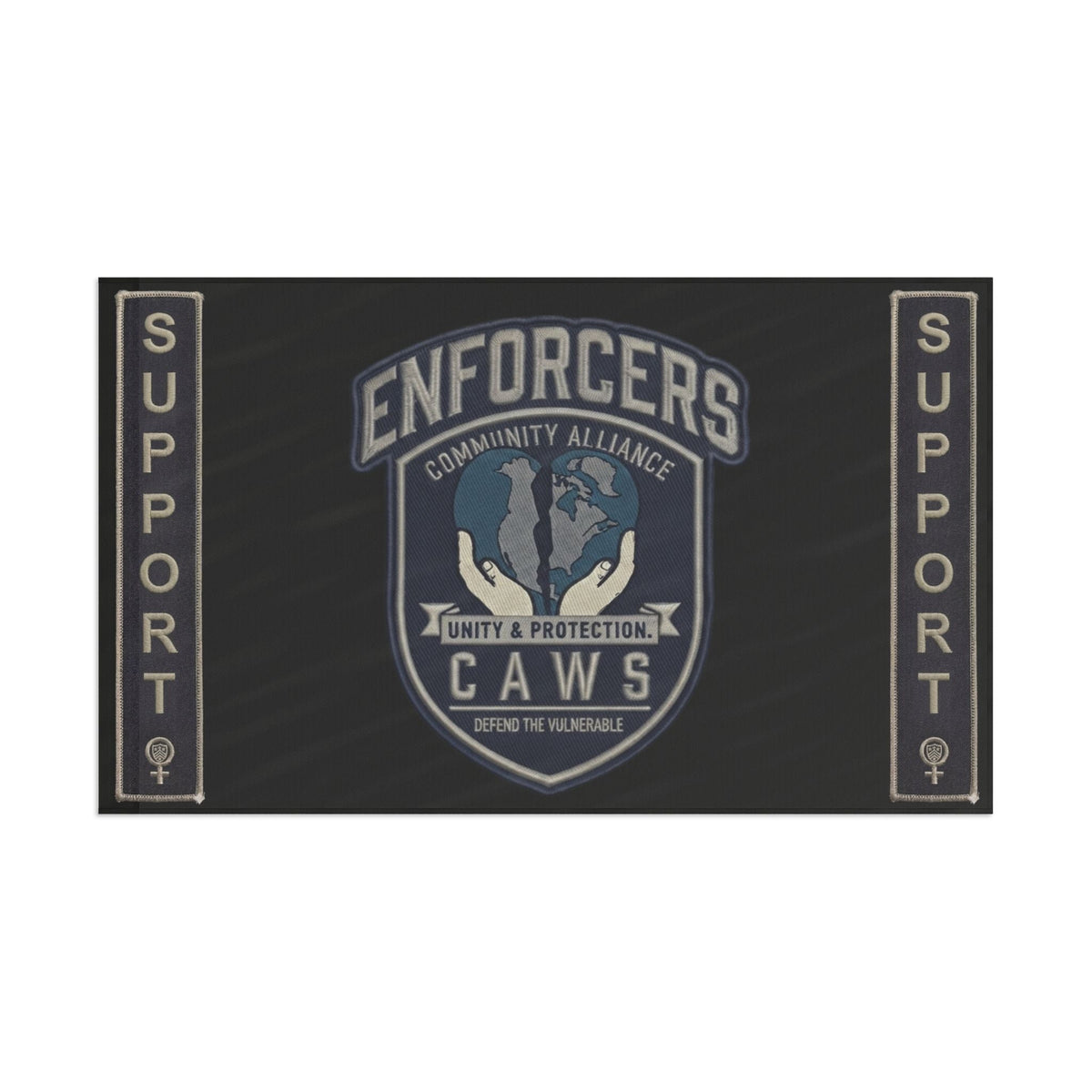 Heart & Hand : CAWS - Enforcers Street Club Flag – Unity & Protection CAWS EmblemEmber Spirit Apparel