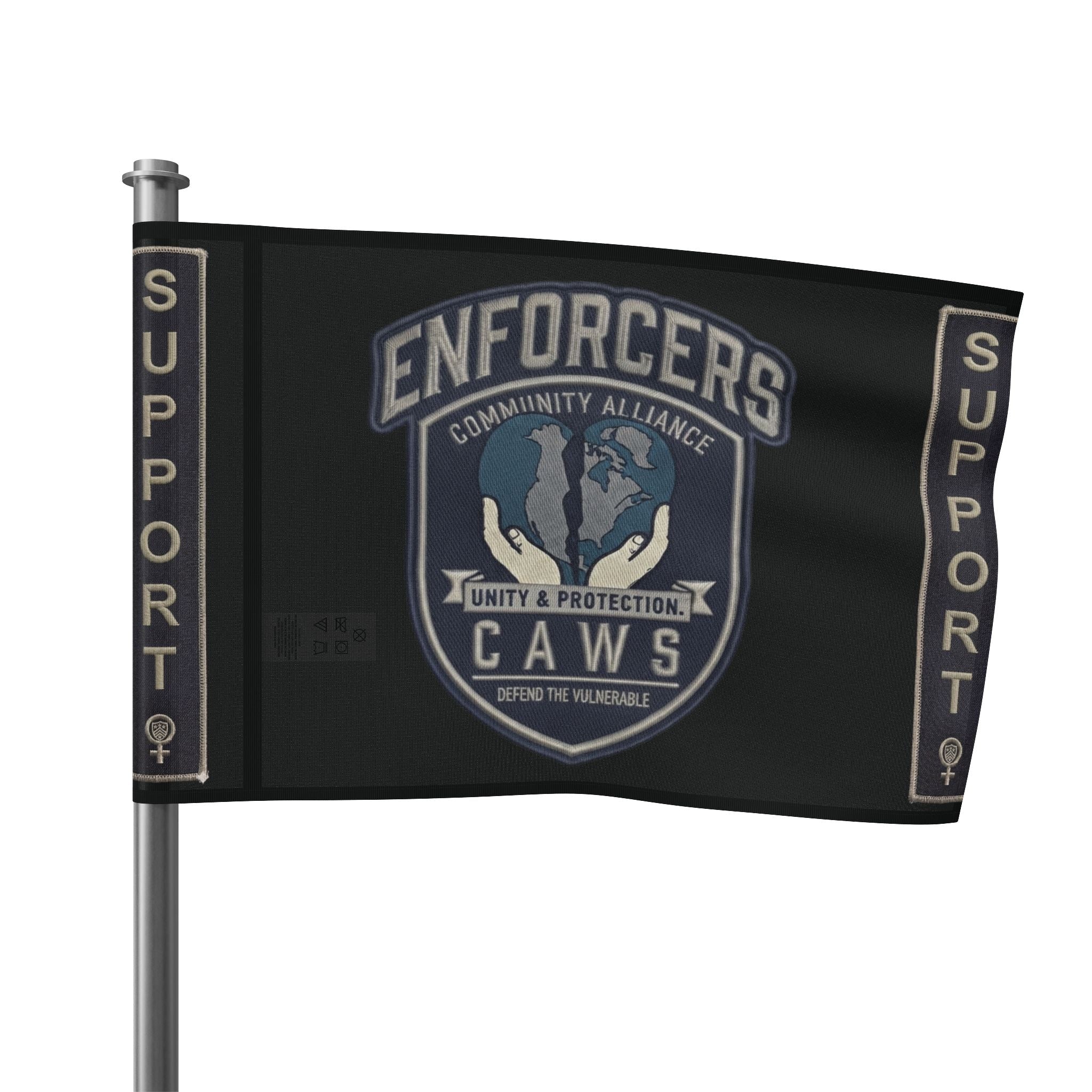 Heart & Hand : CAWS - Enforcers Street Club Flag – Unity & Protection CAWS EmblemEmber Spirit Apparel