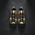 High Top Sneakers Nigerian King– Vintage Botanical Lion Design.Ember Spirit Apparel