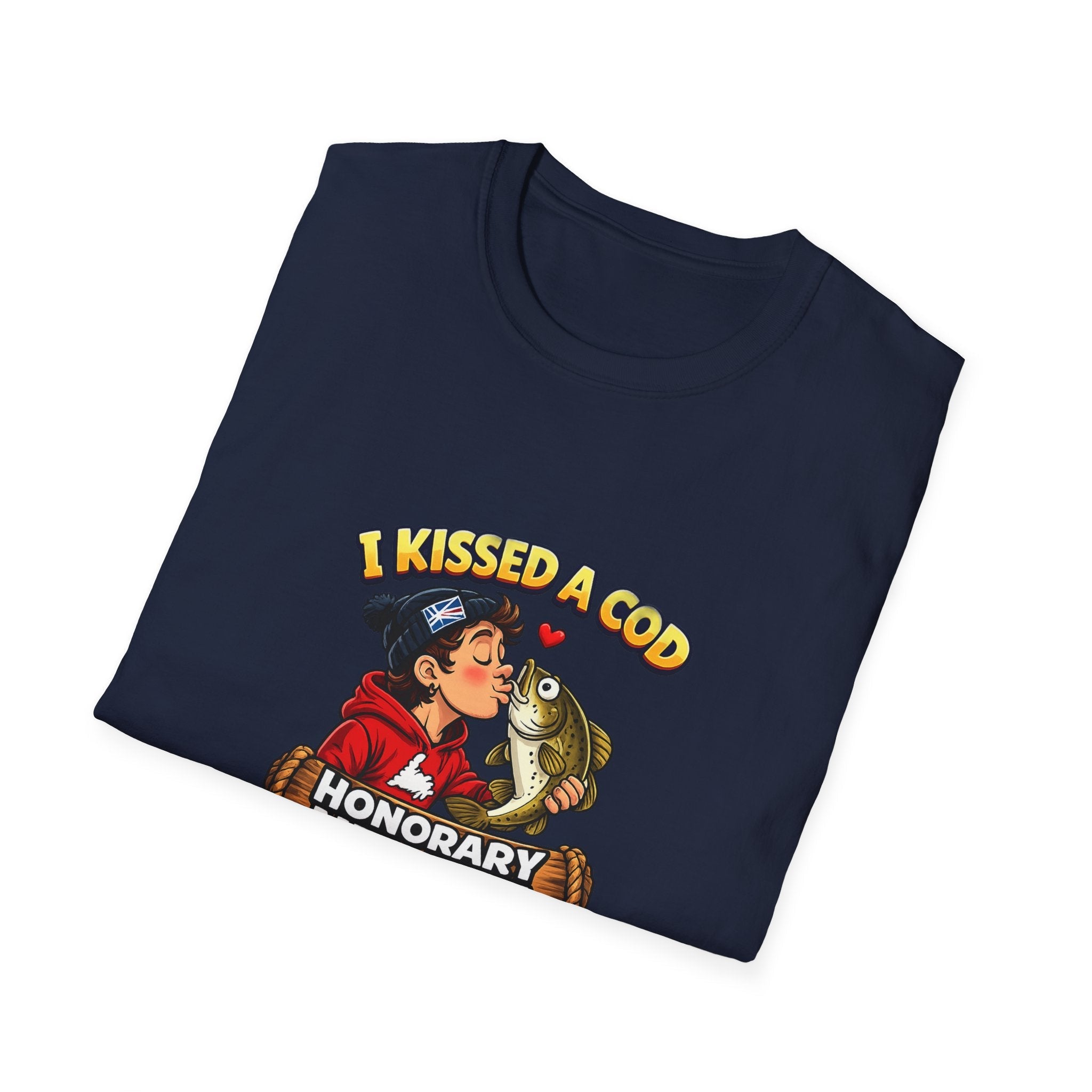 Honorary Newfie T-Shirt — bold Honorary Newfie humor graphic, Signal Hill lifestyle shot