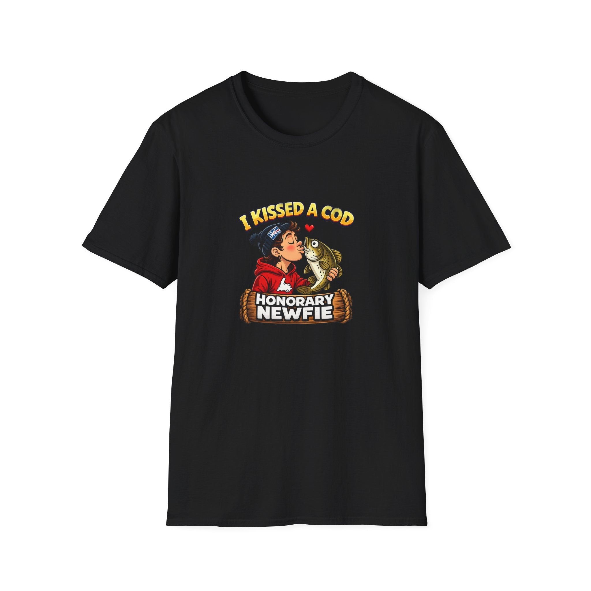 Honorary Newfie T-Shirt — bold Honorary Newfie Newfoundland graphic, front view
