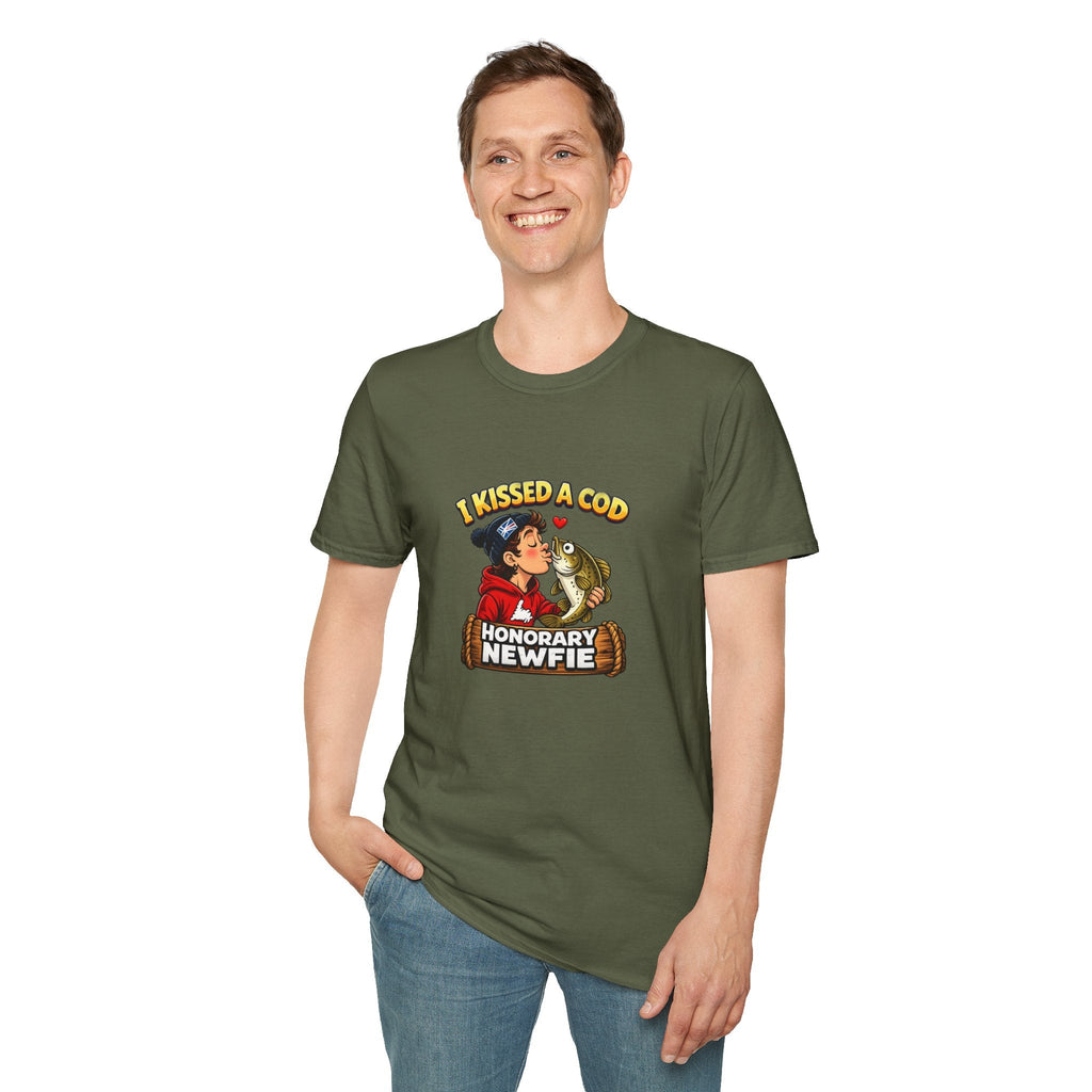 Honorary Newfie T-Shirt — Newfoundland Honorary Newfie humor tee, coastal lifestyle shot