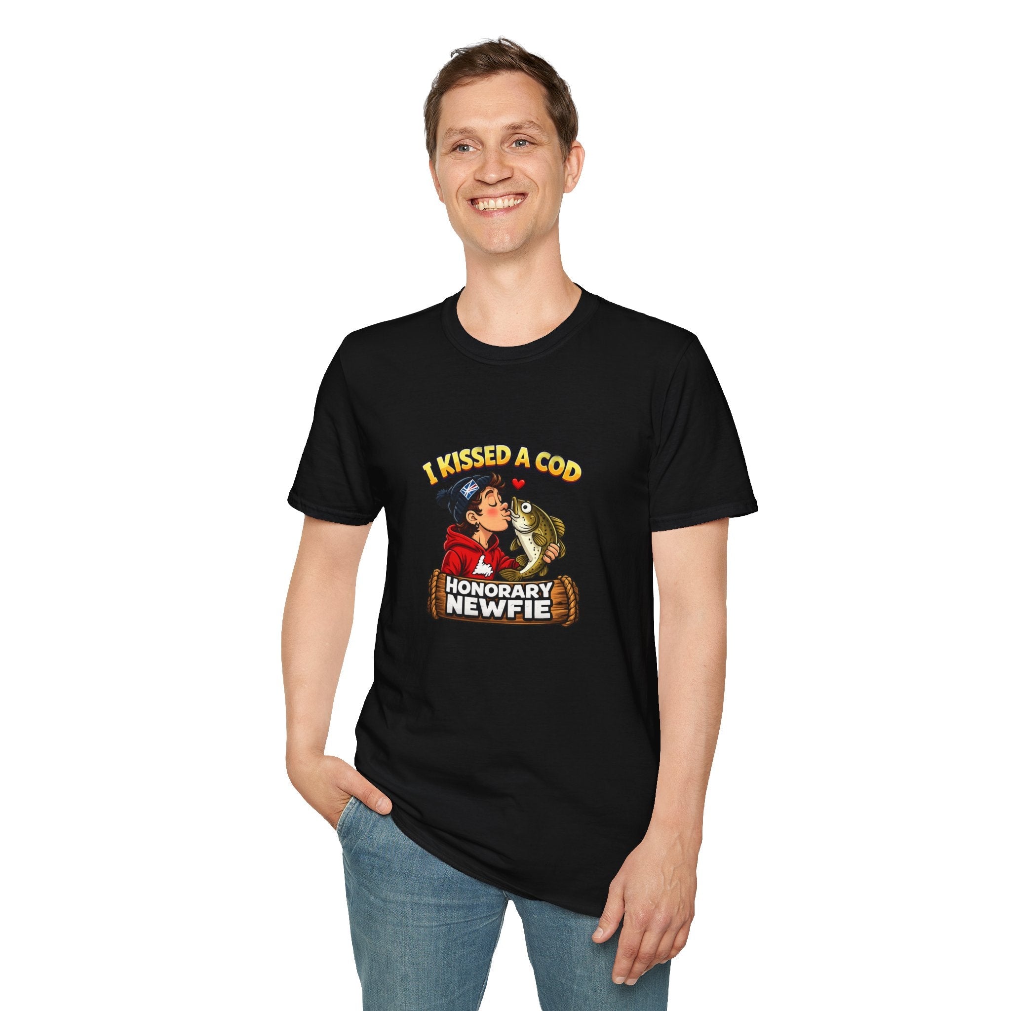 Honorary Newfie T-Shirt — Newfoundland Honorary Newfie print shirt, street style shot