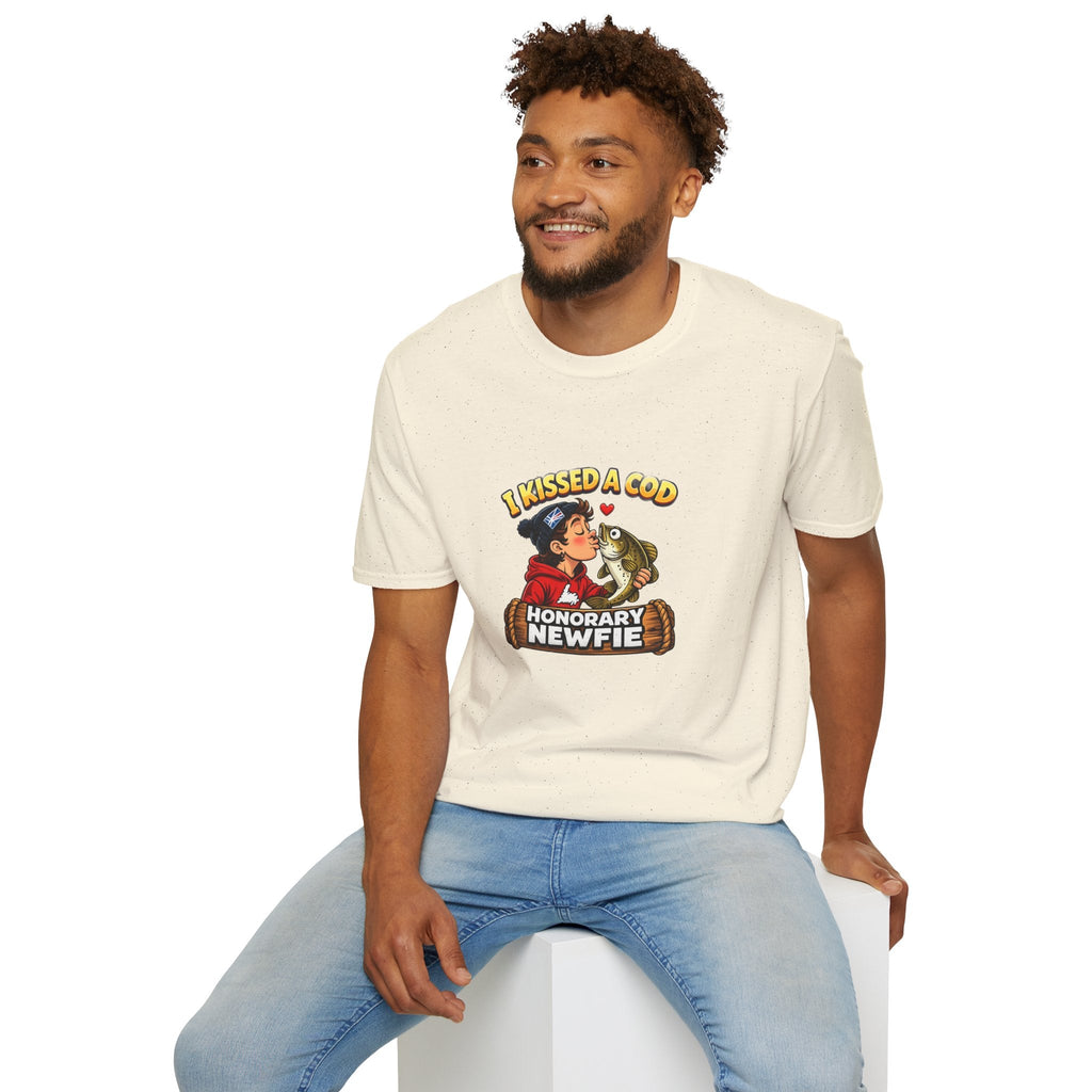 Honorary Newfie T-Shirt — bold Honorary Newfie graphic print tee, Ember Spirit