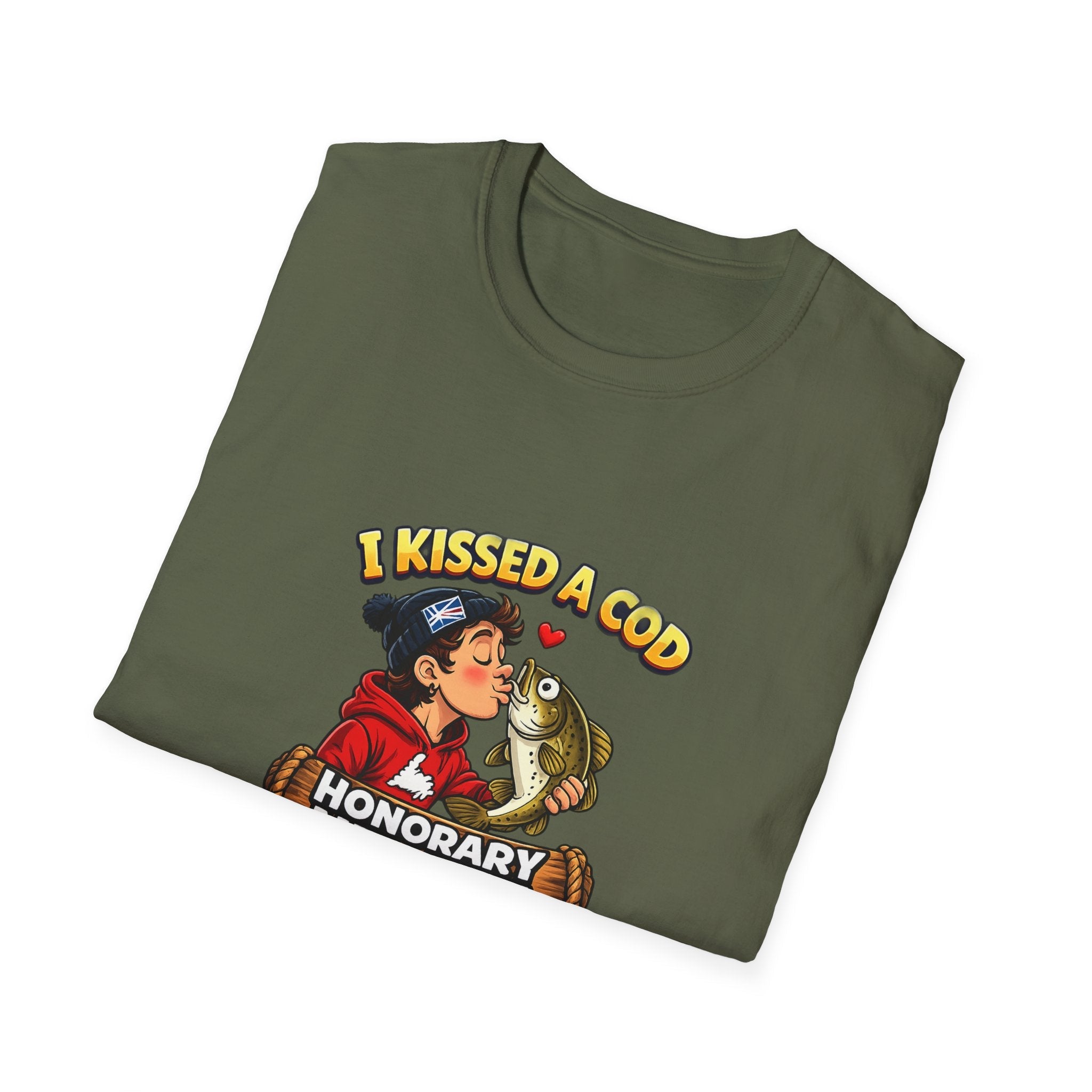 Honorary Newfie T-Shirt — Newfoundland Honorary Newfie print tee, dock lifestyle shot