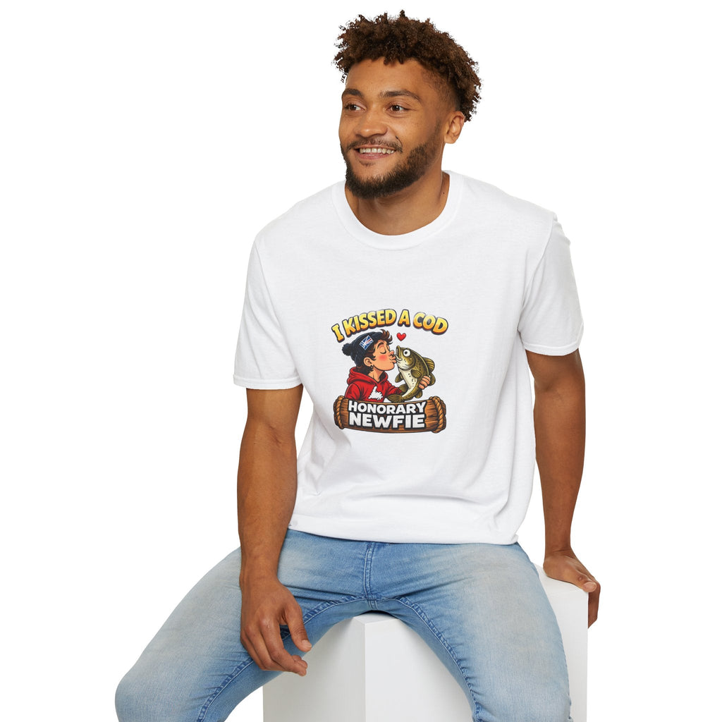 Honorary Newfie T-Shirt — bold Honorary Newfie Newfoundland print tee, Ember Spirit
