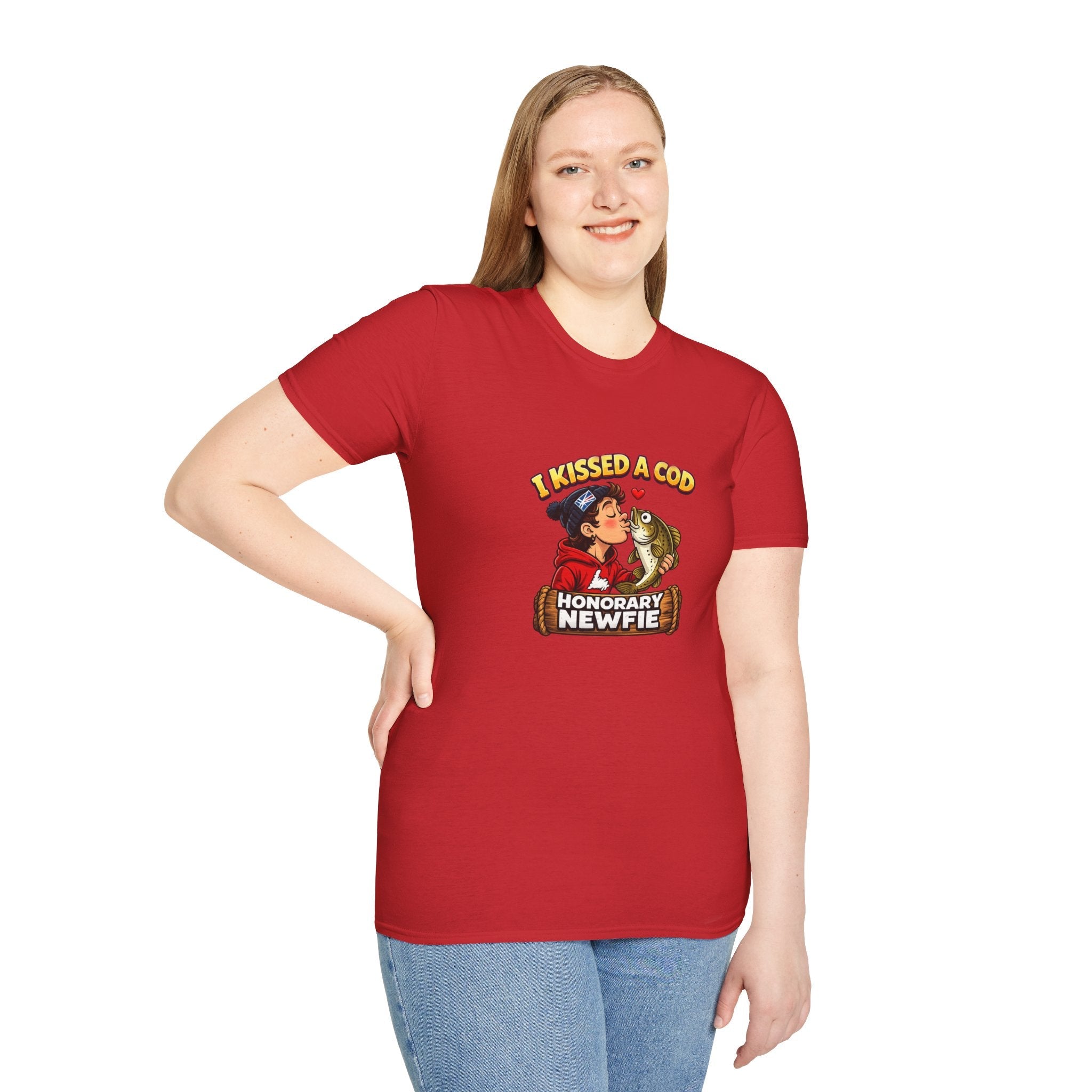 Honorary Newfie T-Shirt — bold Honorary Newfie graphic, moose country lifestyle shot