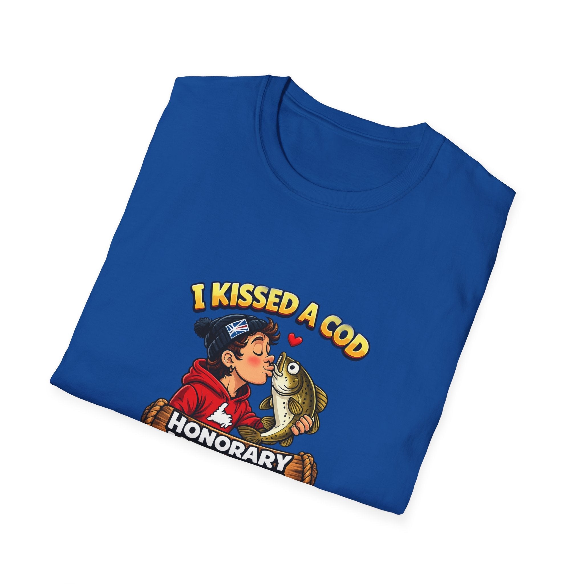Honorary Newfie T-Shirt — bold Honorary Newfie print shirt, pub lifestyle shot