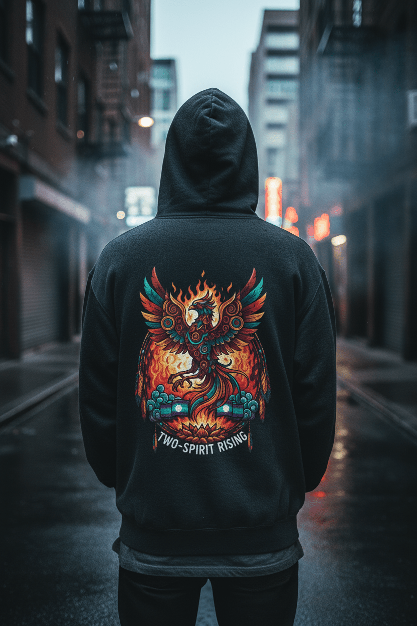 Hooded Sweatshirt — Two Spirit Rising PhoenixEmber Spirit Apparel