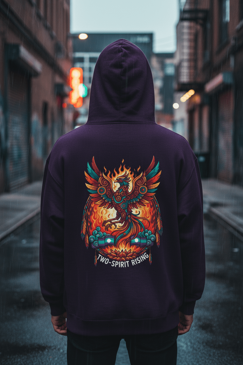Hooded Sweatshirt — Two Spirit Rising PhoenixEmber Spirit Apparel