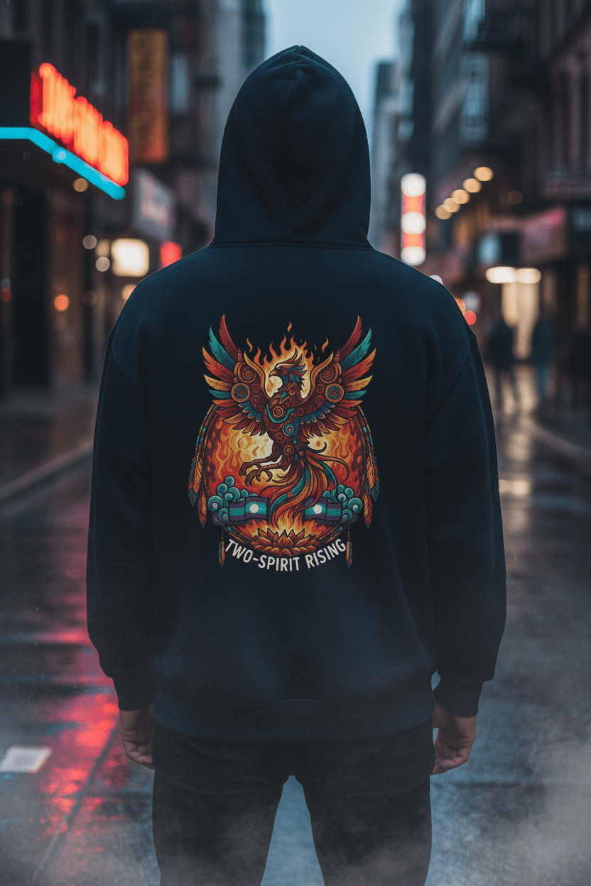 Hooded Sweatshirt — Two Spirit Rising PhoenixEmber Spirit Apparel