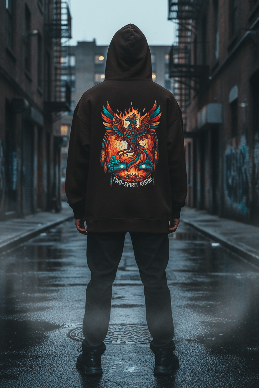 Hooded Sweatshirt — Two Spirit Rising PhoenixEmber Spirit Apparel