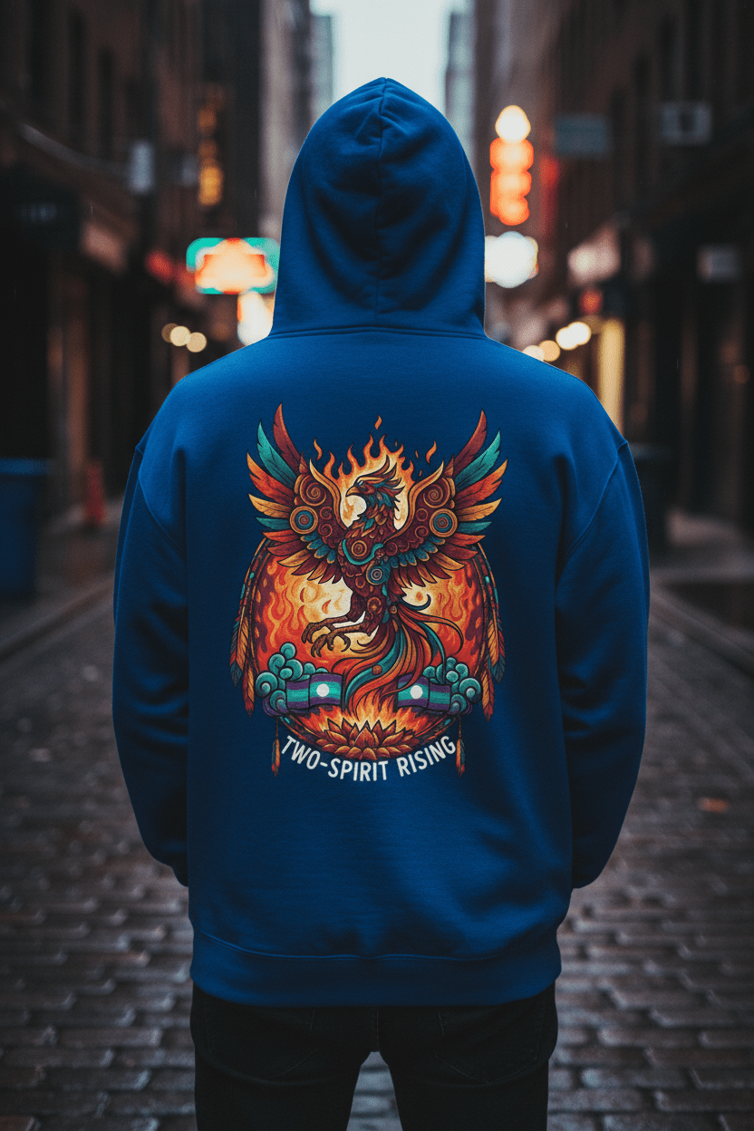 Hooded Sweatshirt — Two Spirit Rising PhoenixEmber Spirit Apparel