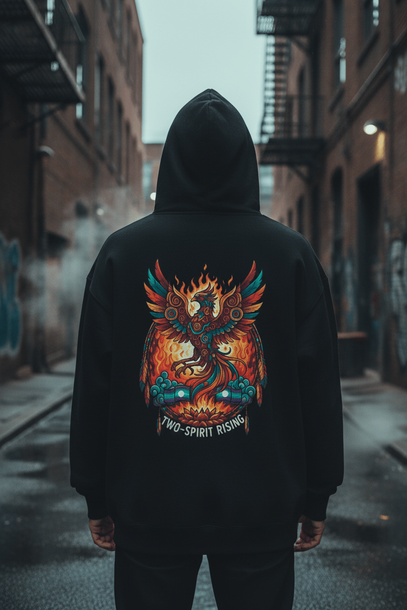 Hooded Sweatshirt — Two Spirit Rising PhoenixEmber Spirit Apparel