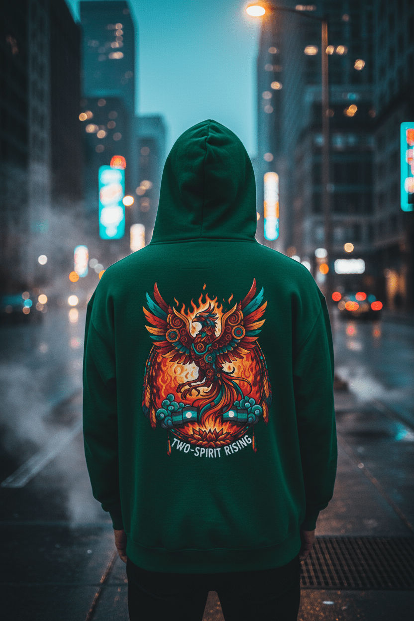 Hooded Sweatshirt — Two Spirit Rising PhoenixEmber Spirit Apparel
